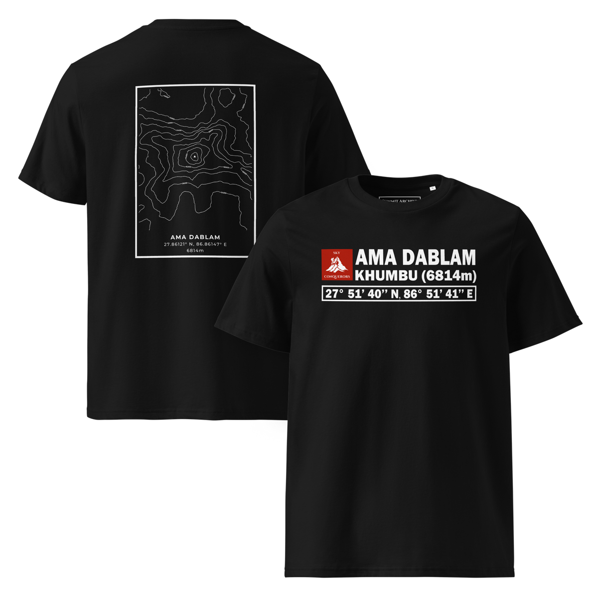 Ama Dablam - camiseta Negro, vistas frontal y trasera