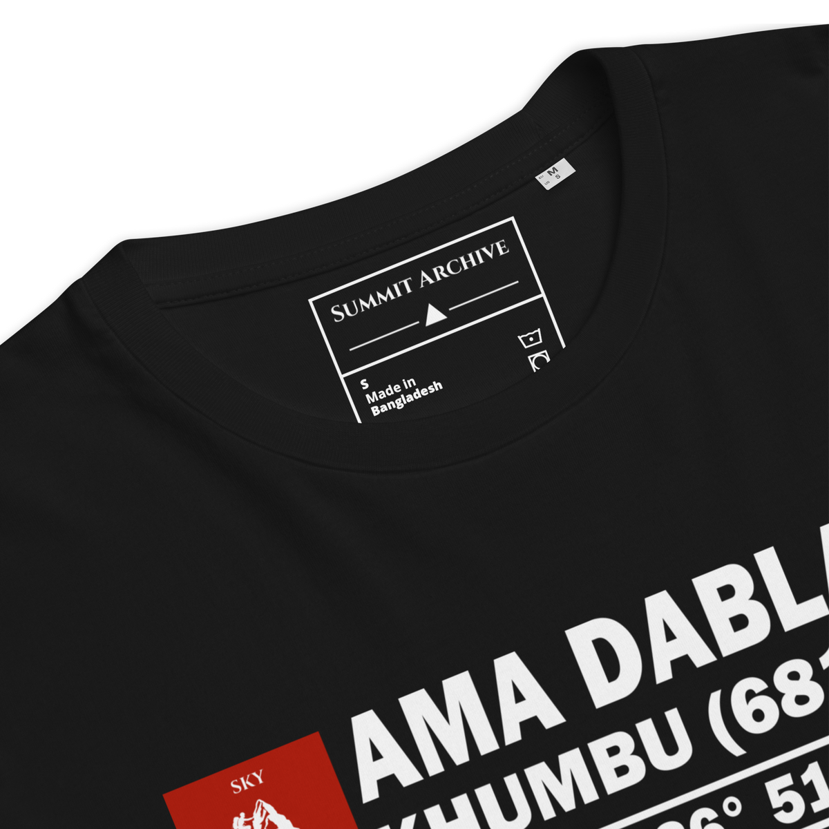 Ama Dablam - camiseta Negro, detalle de producto y etiqueta interior