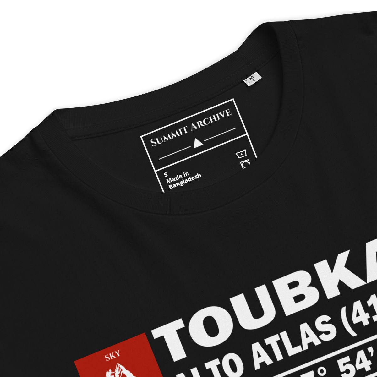 Toubkal - camiseta Negro, detalle de producto y etiqueta interior