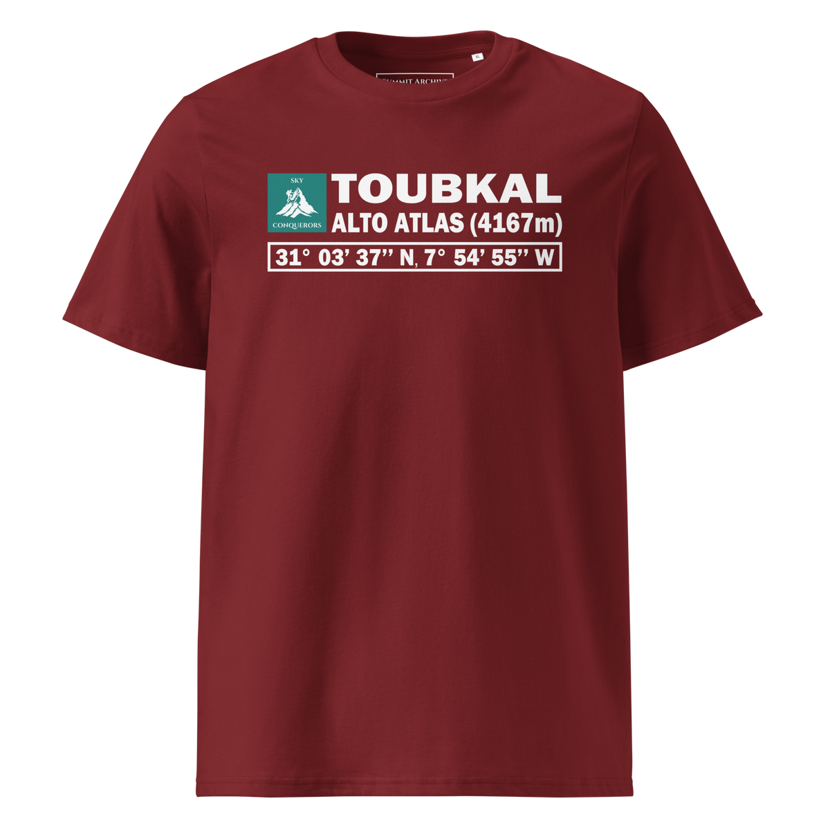 Toubkal - camiseta Burgundy, vista frontal