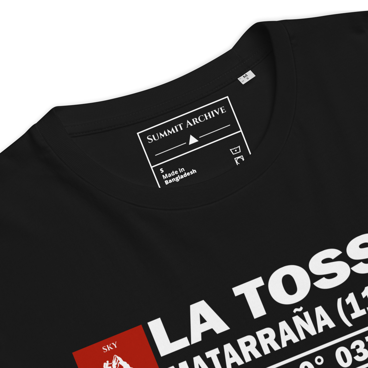 La Tossa - camiseta Negro, detalle de producto y etiqueta interior