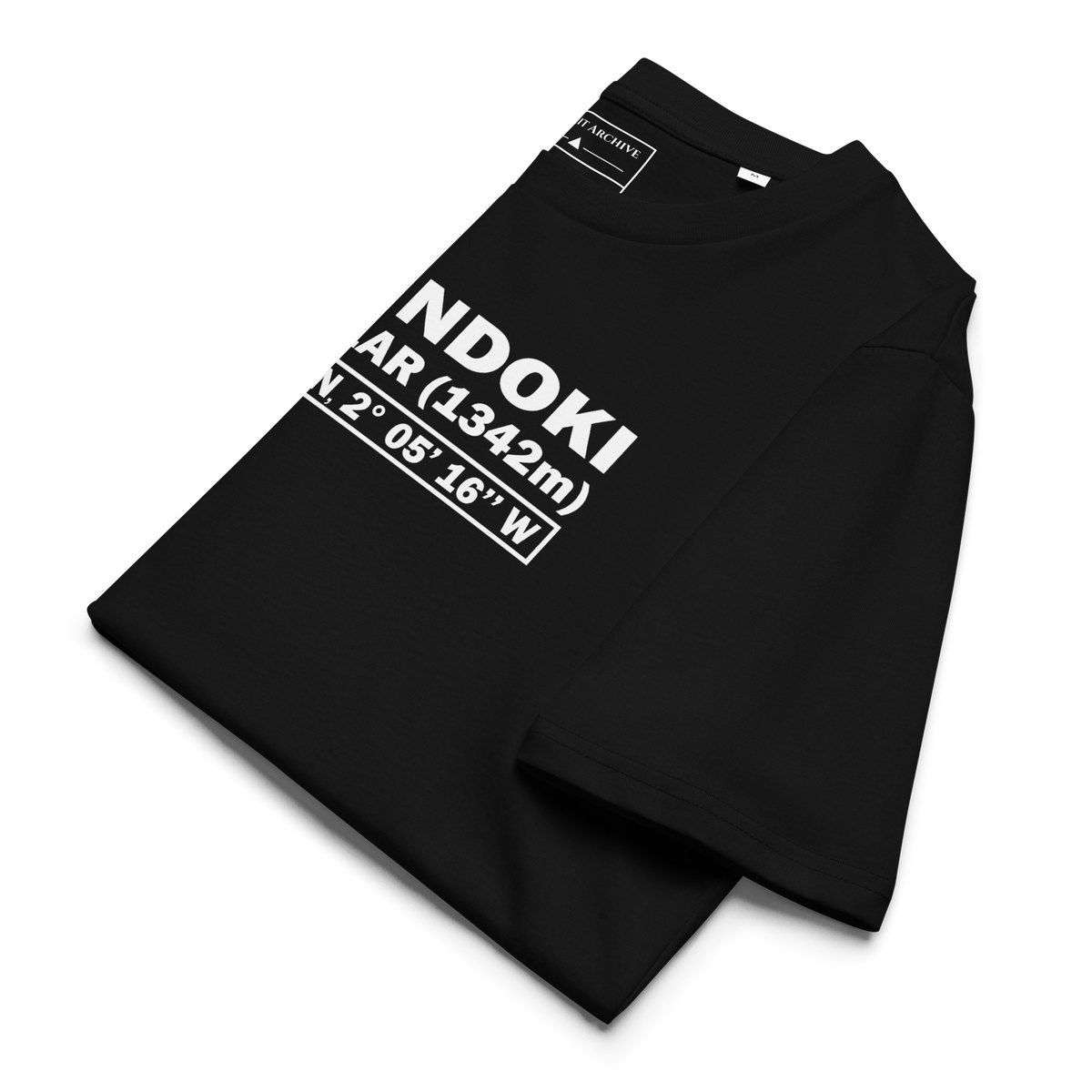 Txindoki / Larrunarri - camiseta Negro, camiseta doblada