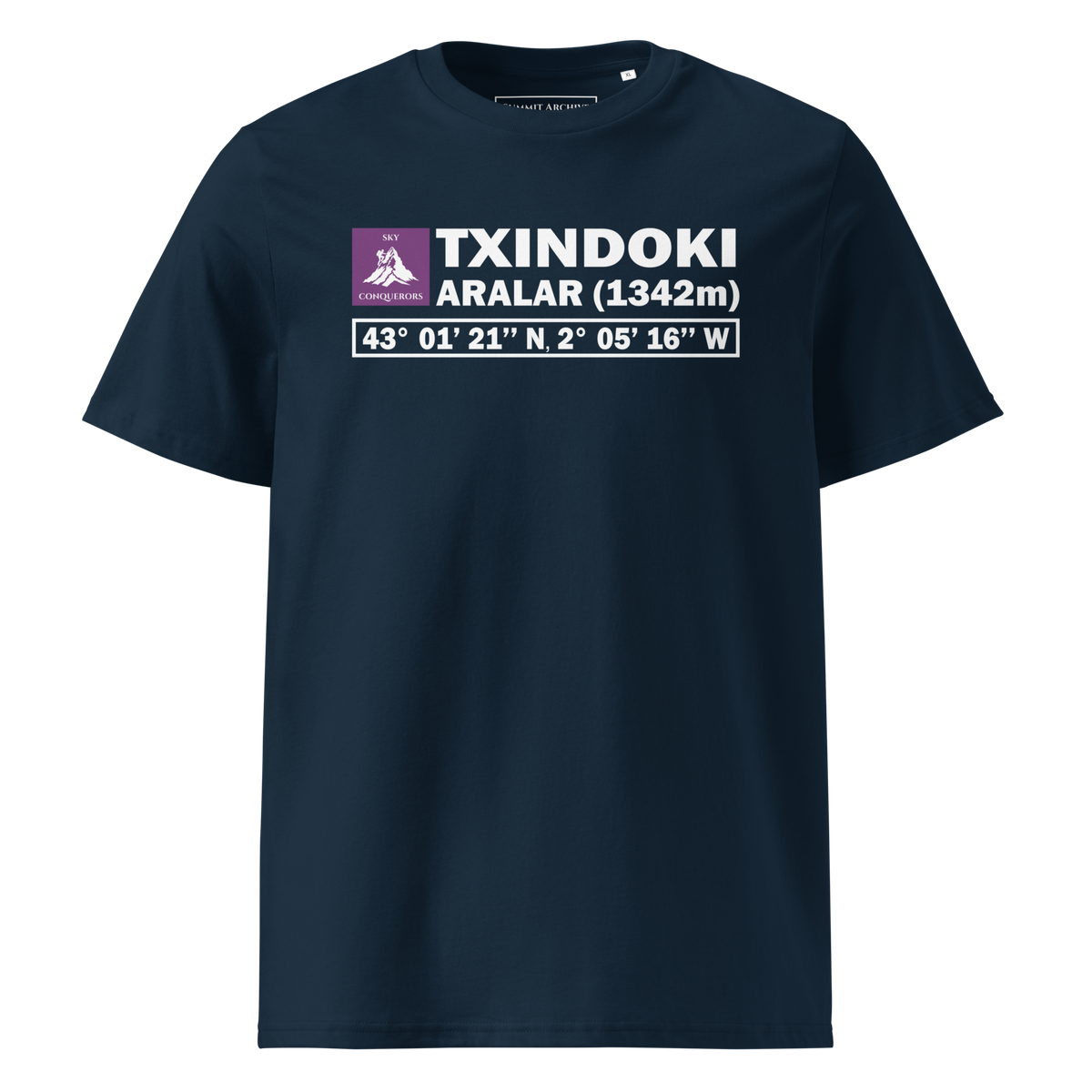 Txindoki / Larrunarri - camiseta French Navy, vista frontal