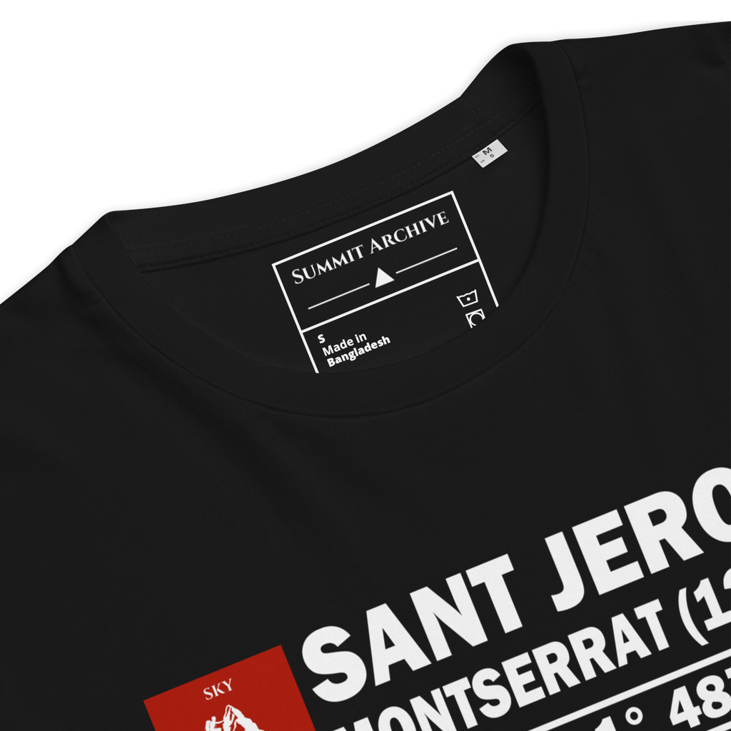 Sant Jeroni - camiseta Negro, detalle de producto y etiqueta interior
