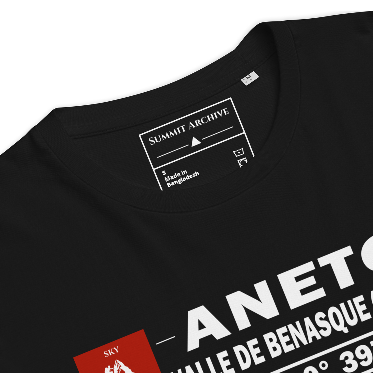 Aneto - camiseta Negro, detalle de producto y etiqueta interior