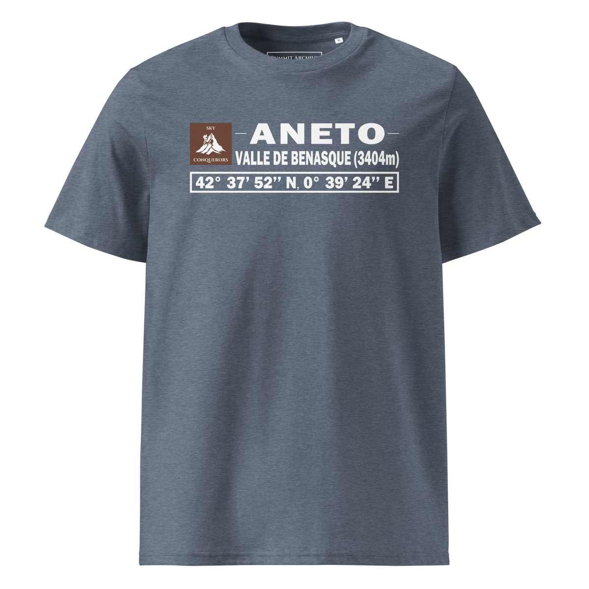 Aneto - camiseta Dark Heather Blue, vista frontal